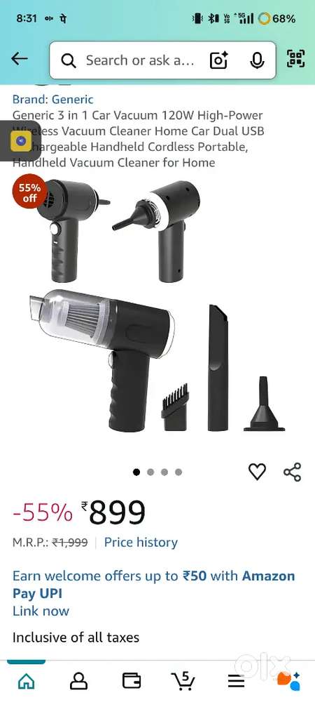 Car cleaning vacuum cleaner