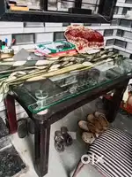 Glass top Dining Table for sale 4 seater
