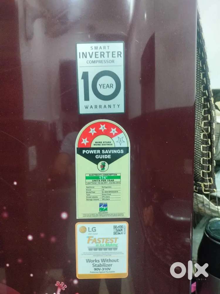 270 ltr LG fridge 4 year old only no scratch best quality big size