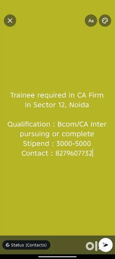 Trainee required in CA Firm
In Sector 12, Noida