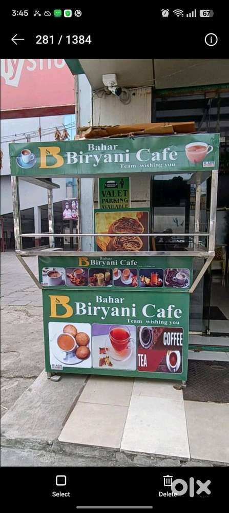 Stainless steel andhra tea stall and chat counter