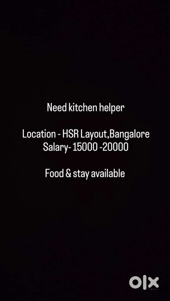 Need Kitchen Helper/ cleaner
