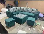 Brand new L shape designer sofa set wid one tble nd 2puffy more desg