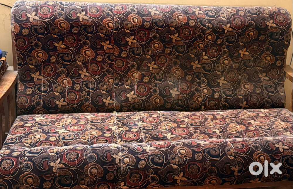 3-Seater Wooden Frame Sofa with Cushion – Affordable Price