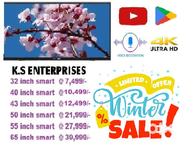 55 inch smart QLED @ 27999/- only with Bluetooth,inbuilt voice command