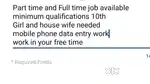Part time and Full Time job Available here.