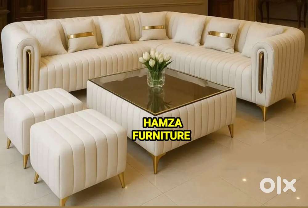 HAMZA FURNITURE l shape sofa set Bajaj finance available