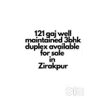 3 year old well maintained 3bhk duplex available for sale in Zirakpur