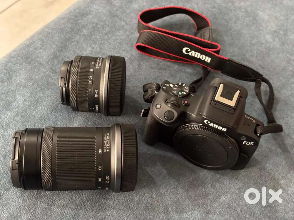 Canon EOS R50 mirror less camera (lenses RF-S-55-210mm & RF-S-18-45mm)