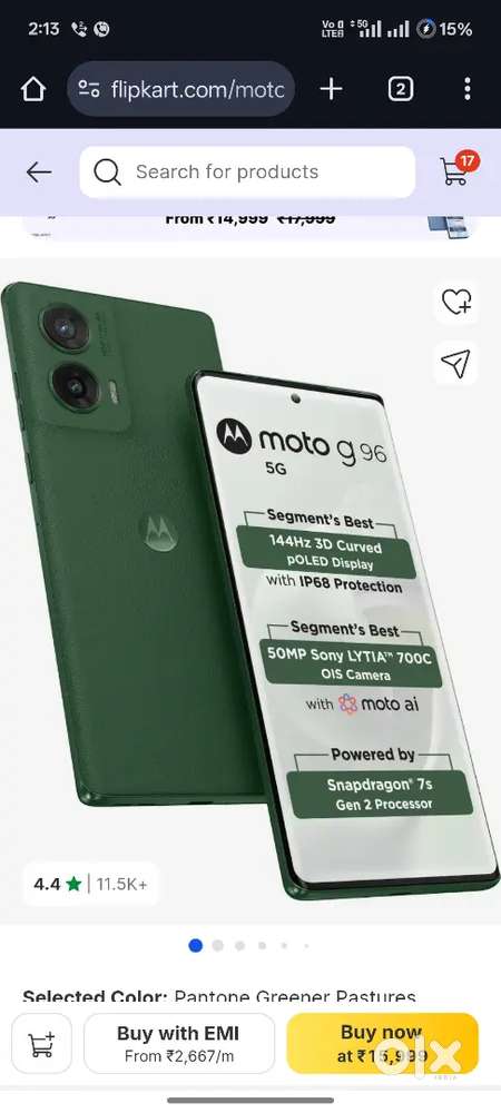 Motorola g96 5g 8/128 gb sill pack good condition