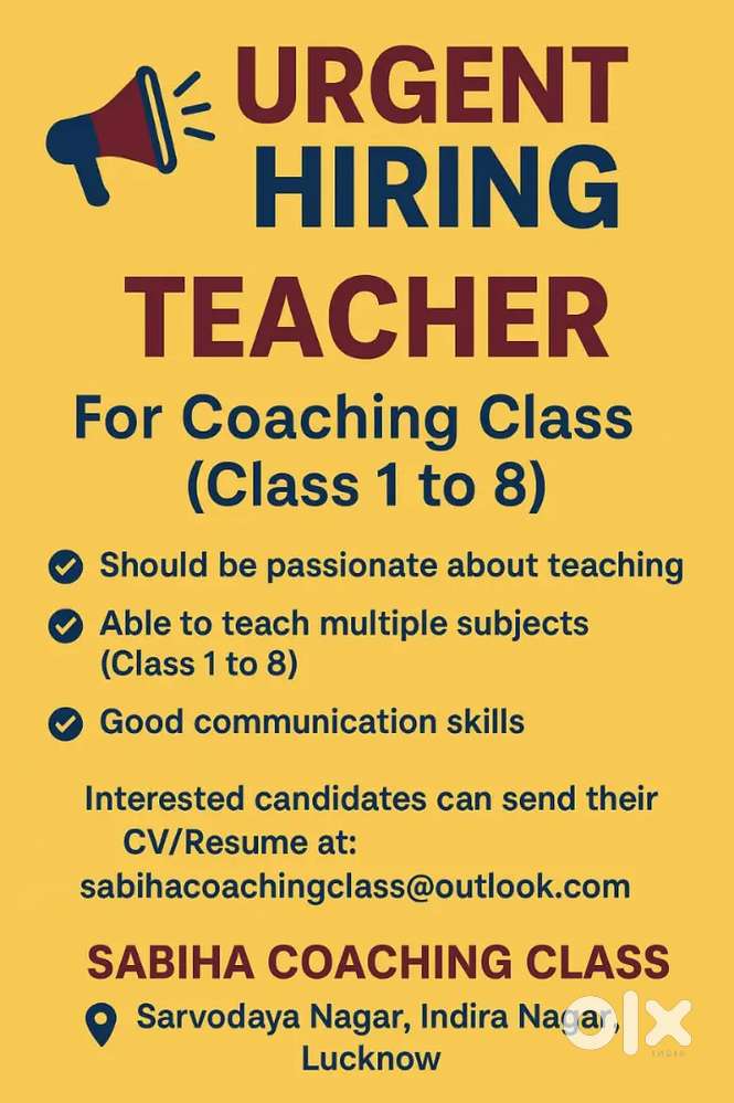 Teacher for Coaching Class
