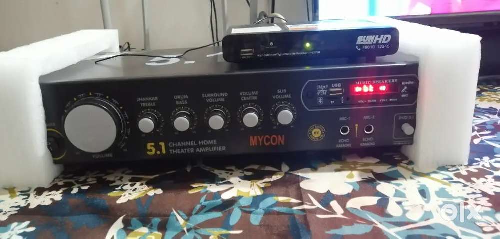 5.1 Home theatre Amplifier with soundbar and 2 Speakers