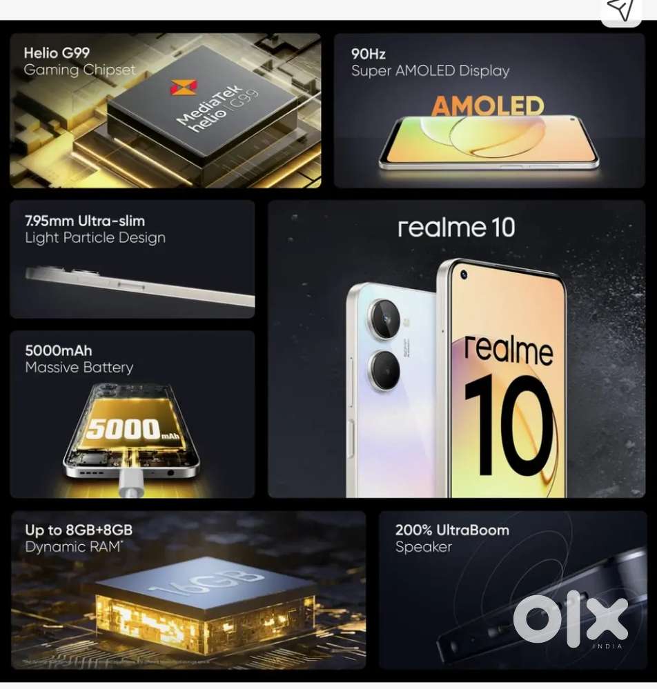 Realme 10 4GB Ram 64GB storage memory 1 years old good condition