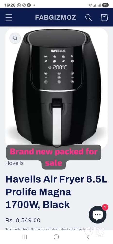Brand new packed havell airfryer profile magna for sale.unused