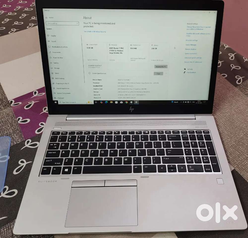 HP Ryzen 7 pro 8gb/ 256gb 1gb graphics card ok set h  seald 15.6 inch