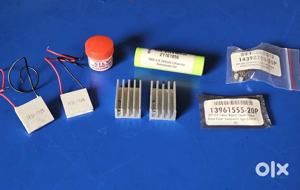 DIY Electronics Parts Kit - Peltier Modules +
Heatsinks + 18650 Battry