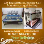Steel Cot Bed Mattress sales - Hostel Bunker Cots, Models available