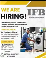 Wanted washing machine technician