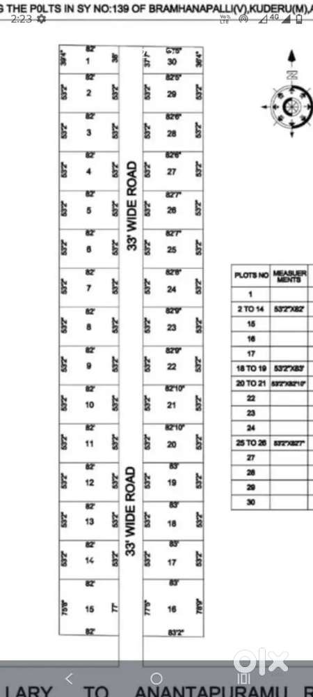 6.5 cents plot for sale  50 meters from bellary highway
