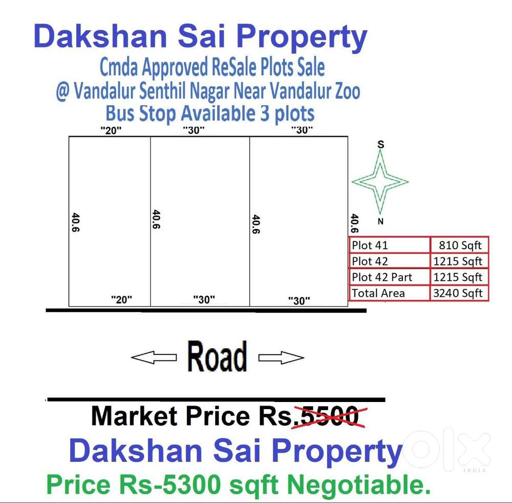 Vandalur Killambakkam Near CMDA Approved North 820sqft Just 43.19Lakh