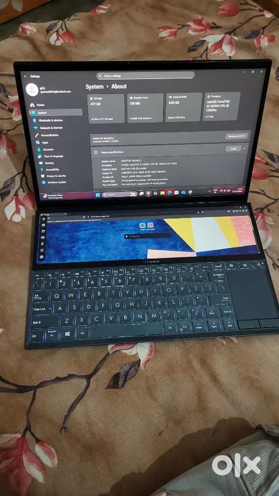 Asus ZenBook dual screen laptop core i5