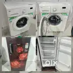 I'd89 lg front load washing machine & whirlpool fridge