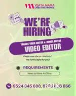 Junior video editor or trainee video editor