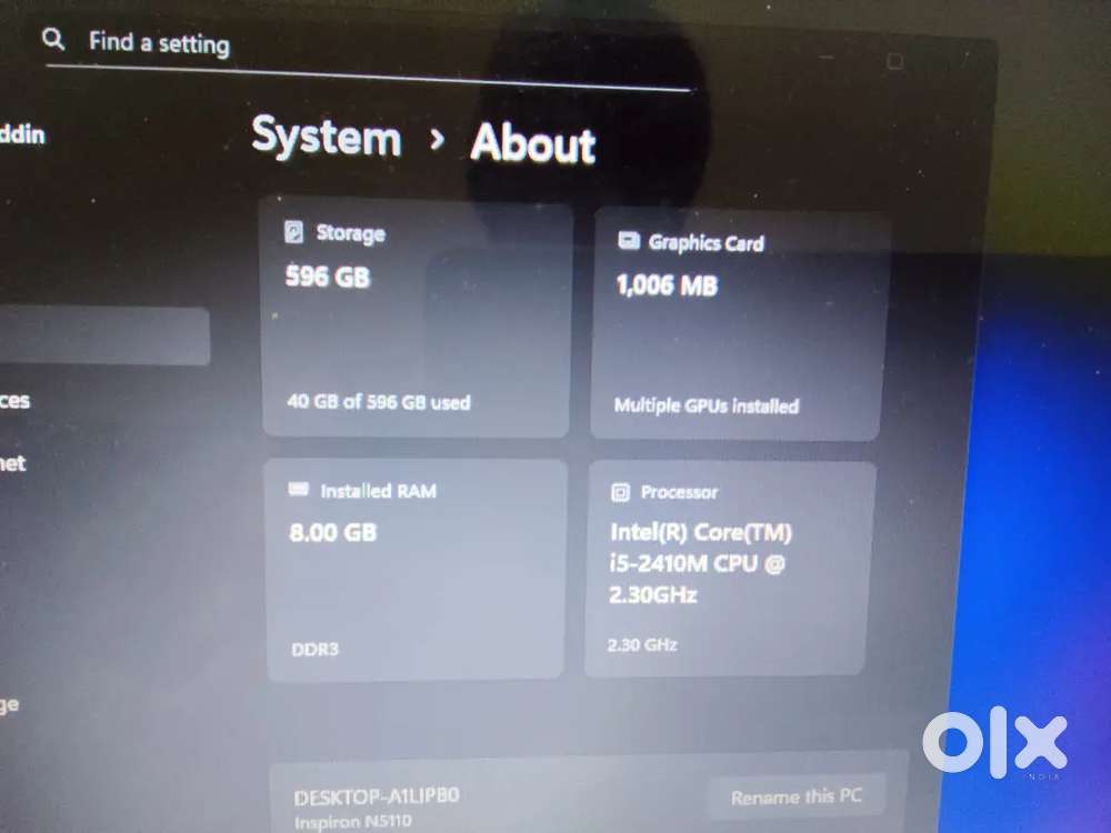 Dell Inspiron N5110 – i5 Processor  8GB RAM  600GB Storage