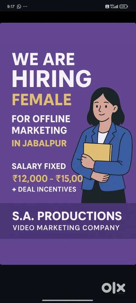 We’re Hiring in Jabalpur  Male & Female Offline Marketing Jobs!
