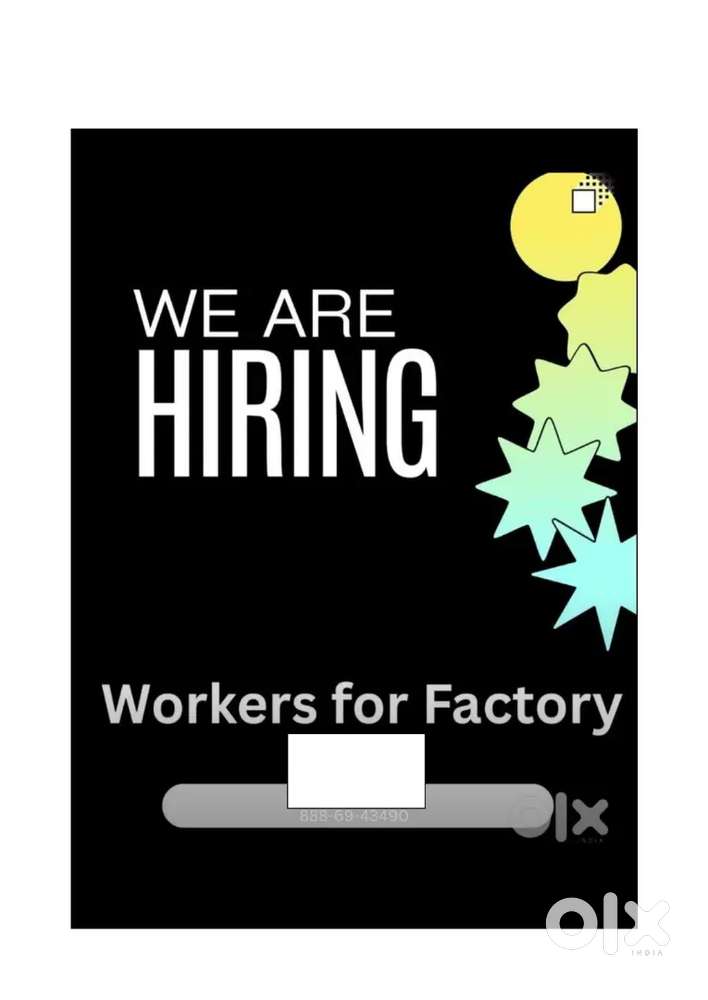 ਫੈਕਟਰੀ ਵਰਕਰ ਦੀ ਲੋੜ ਹੈ.  फैक्ट्री में कामगार की जरूरत है