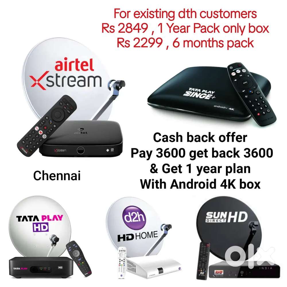 AIRTEL DTH ! TATÀ ! SUNDIRECT ! PLÀY ! DISHTV ! VIDEOCON D2H ! LED TV