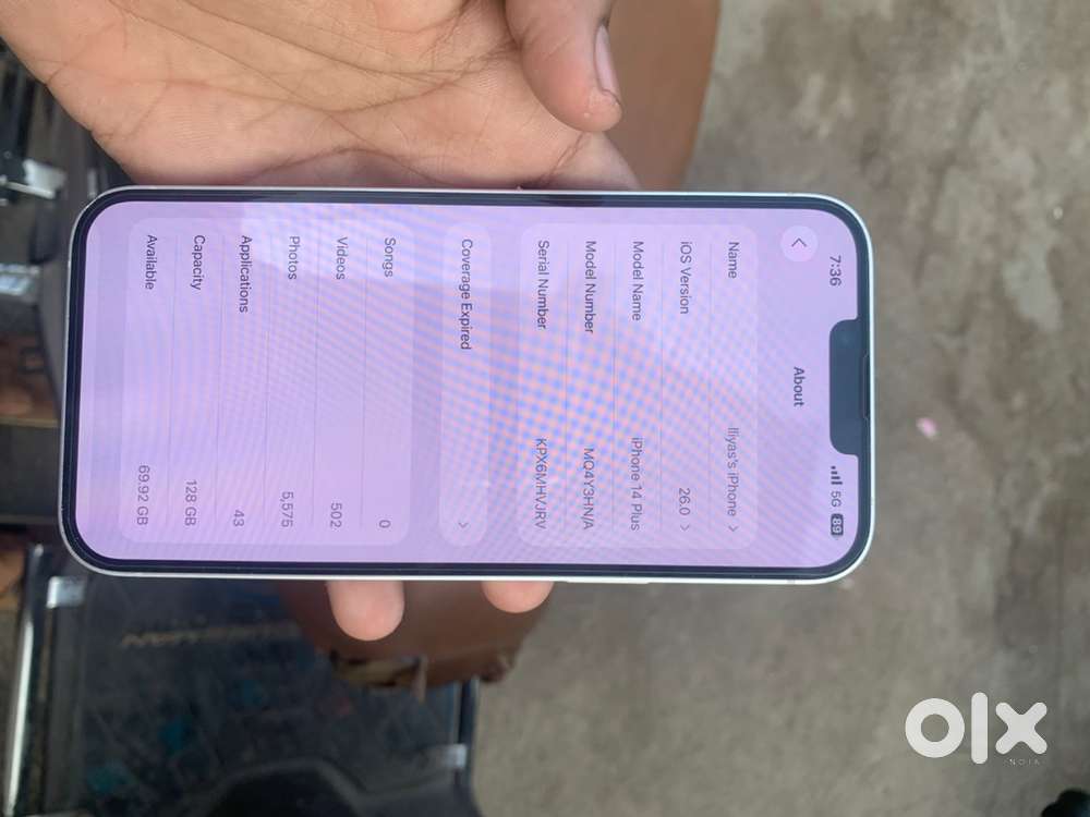 Brand Apple and phone model is iPhone 14+