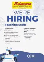Hiring Teachers for Tuition Centre – Flexible Timings, Good Pay