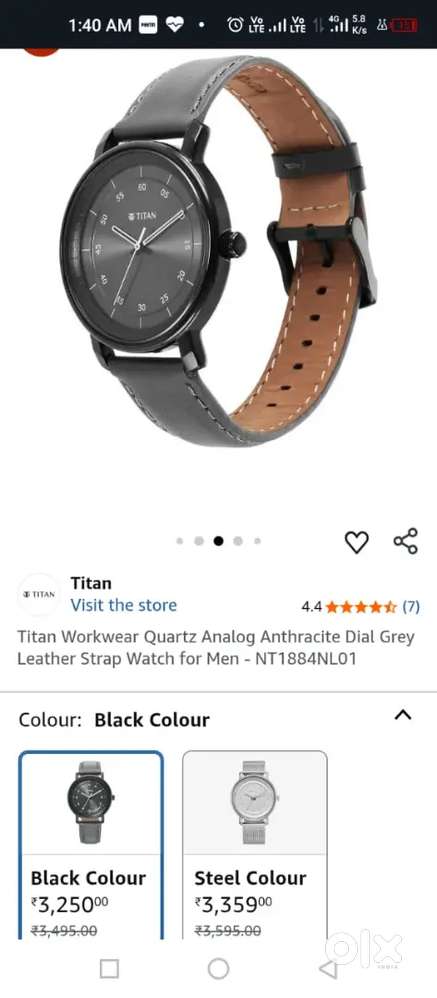 Titan Original Watch with warranty card.