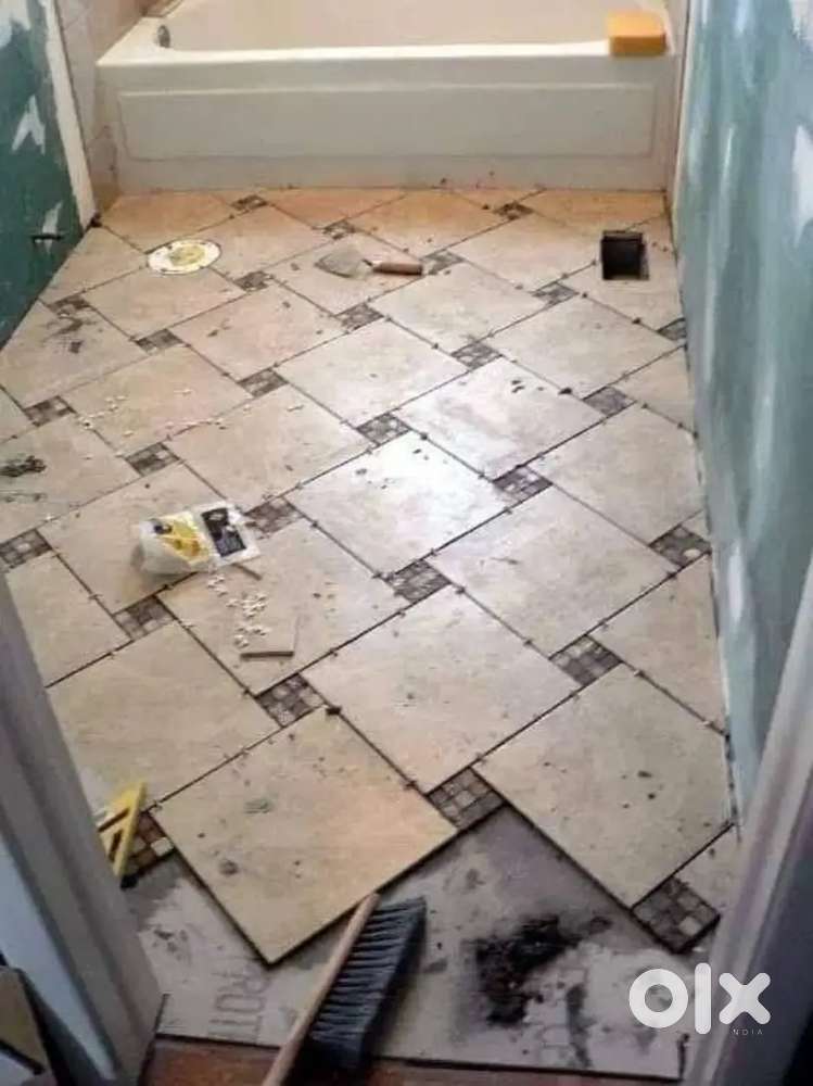 Tiles fitting lebour and mistry per day 400 andi mistry 600