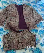 stunning three-piece ethnic ensemble in regal royal purple