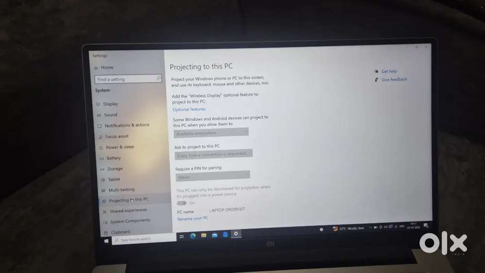 (Mi) laptop running the Windows 10 operating system, specifically