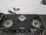 USHA 3 burner glass top stove