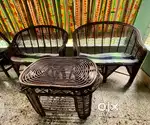 Cane Sofa Set- 2 double seater and 1 centre table