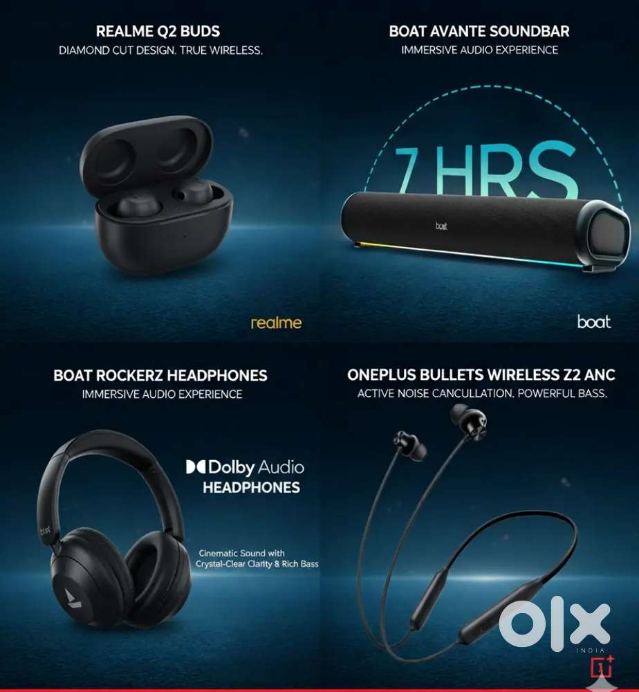 Headphone, speaker, buds and neckband