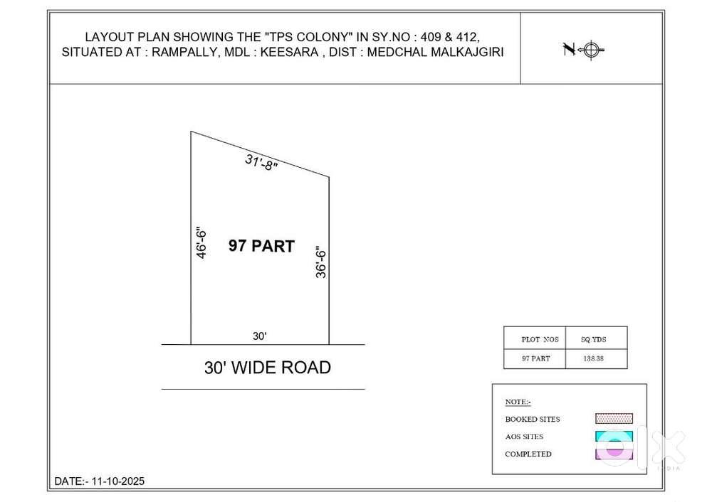Open Plot for Sale at Rampally Near to Cherlapally  Railway station