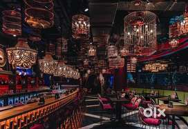Luxury bar and restaurant with rooftop , well known restro bar