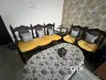 5 seater wooden sofa with table