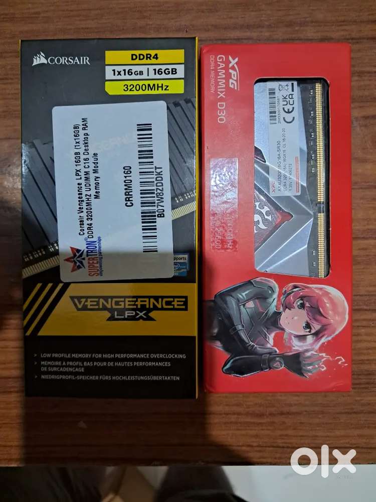 New 16gb x4 =64 gb Ram Ddr4 3200mhz gaming heatsink Fury,Xpg,Corsair