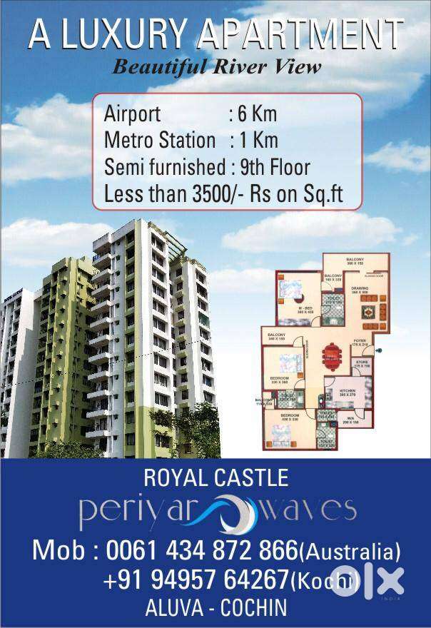 Well maintained apartment for sale in Aluva
