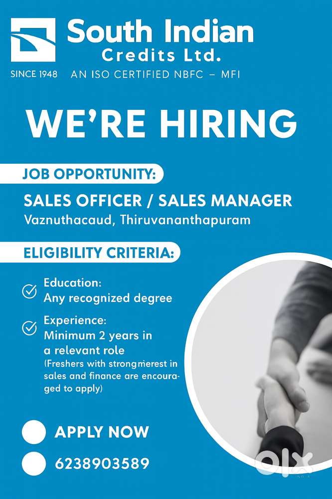 We're Hiring Sales Officer / Sales Manager
