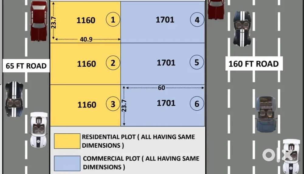 48 mtr road par small land parcel