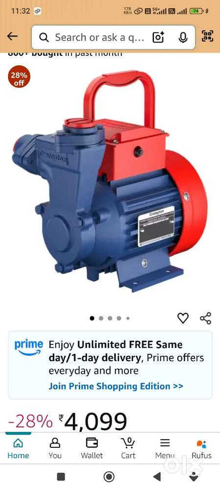 Crompton 1HP water pump good condition no any problem full working