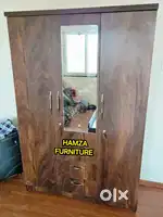 HAMZA FURNITURE NEW DESIGNER PARTICLE BOARD WOOD 3DOOR WARDROBE 4BY6