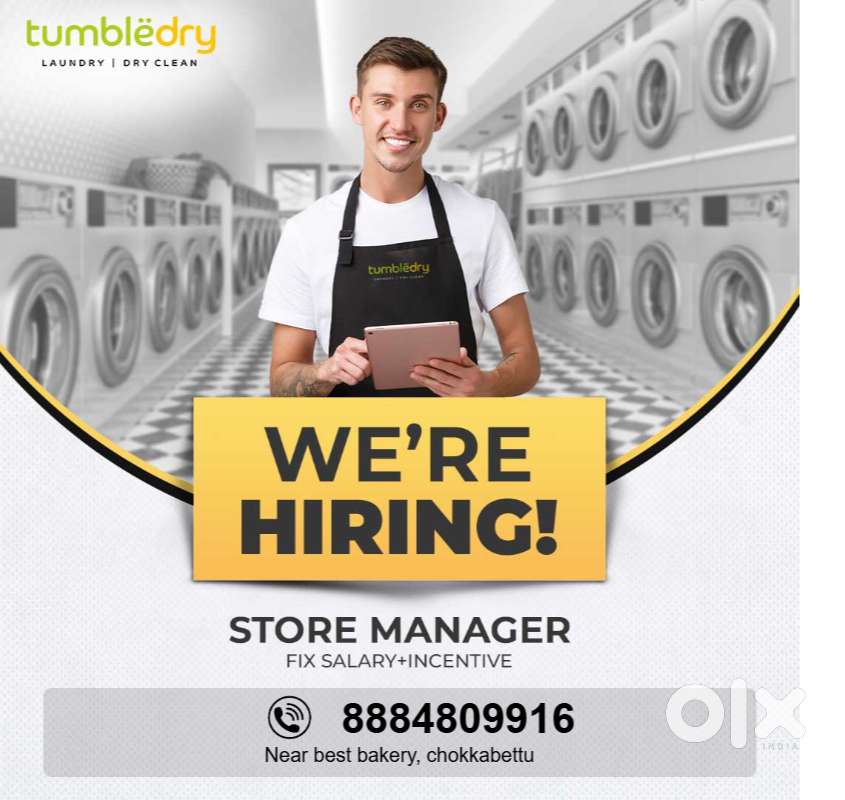 Tumbledry Laundry and Dry clean we are looking for a Store manager